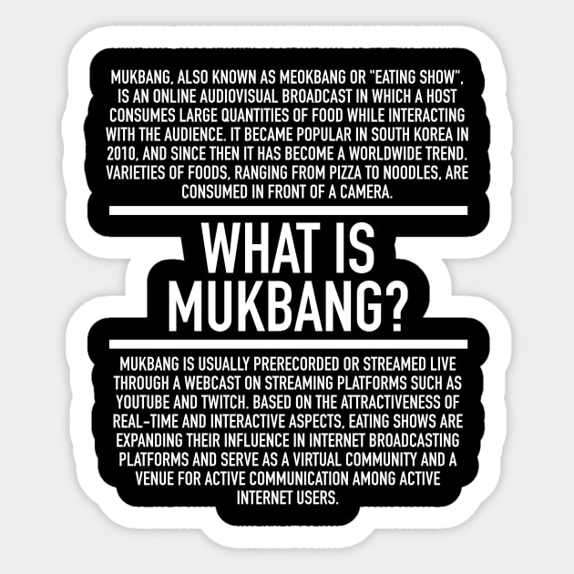 Mukbang Defined Sticker by Hidden Verb